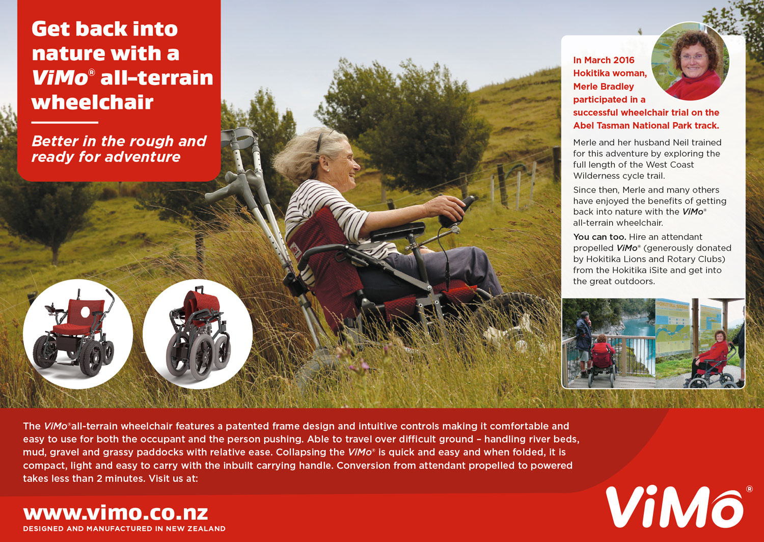 VIMO All-Terrain Wheelchairs, Full-Featured Website